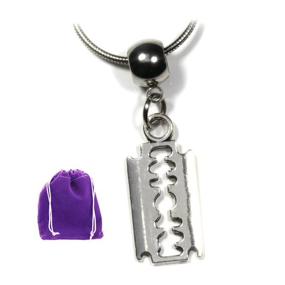 Razor Blade Necklace  - Punk Rock or an Emo Necklace - Picture 1 of 9